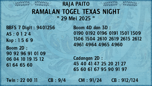 Prediksi Texas Night