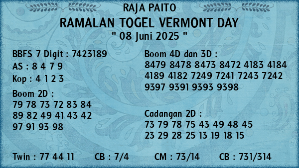 Prediksi Vermont Day